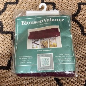 NOS Ashley Taylor Concepts One Blouson Burgundy Valance Curtains 70" x 14" NEW